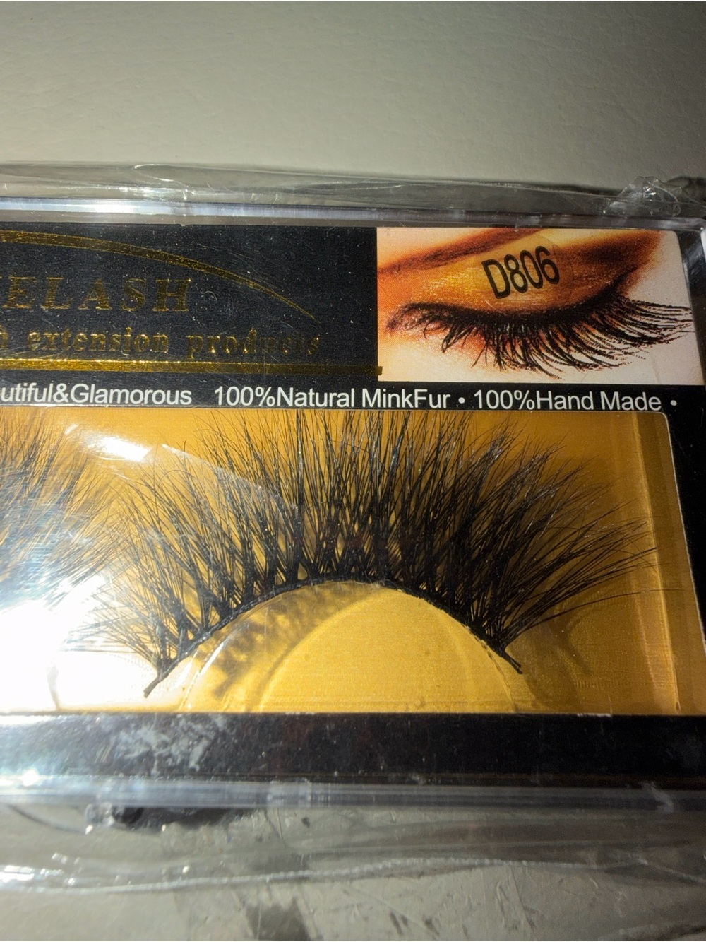 D806 Dramatic Black Mink Fur Lashes
